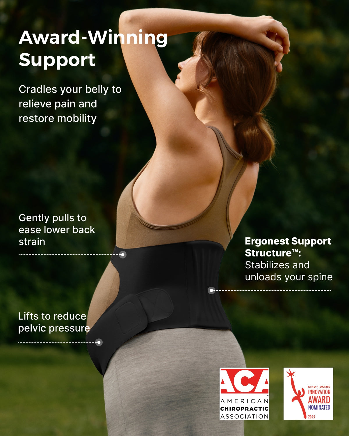 Schwangerschafts-Komfort-Bundle: Ergonest-Bauchband und ultraweicher nahtloser Still-BH YN21