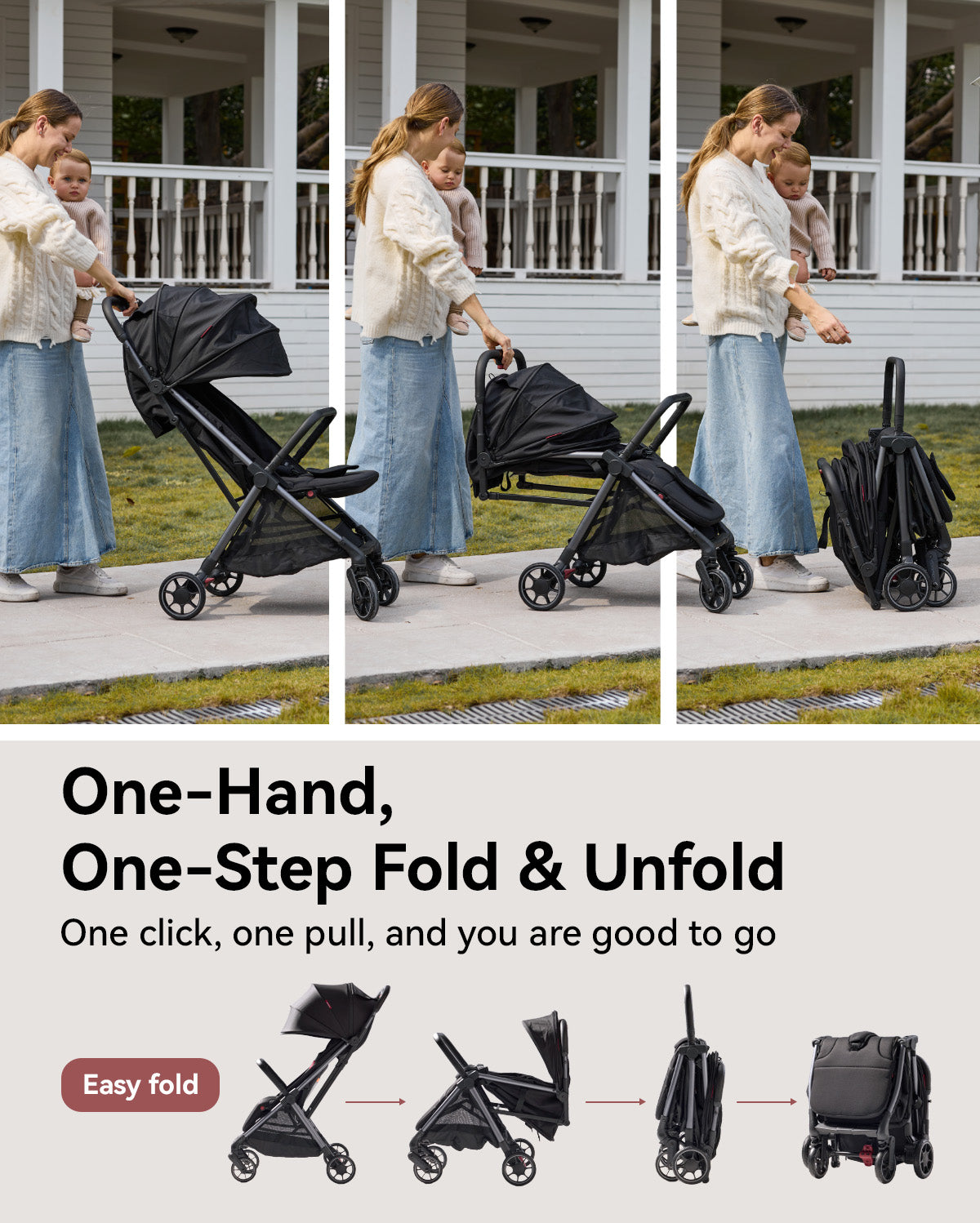 Momcozy ClickGo Leichtgewichtiger Kinderwagen