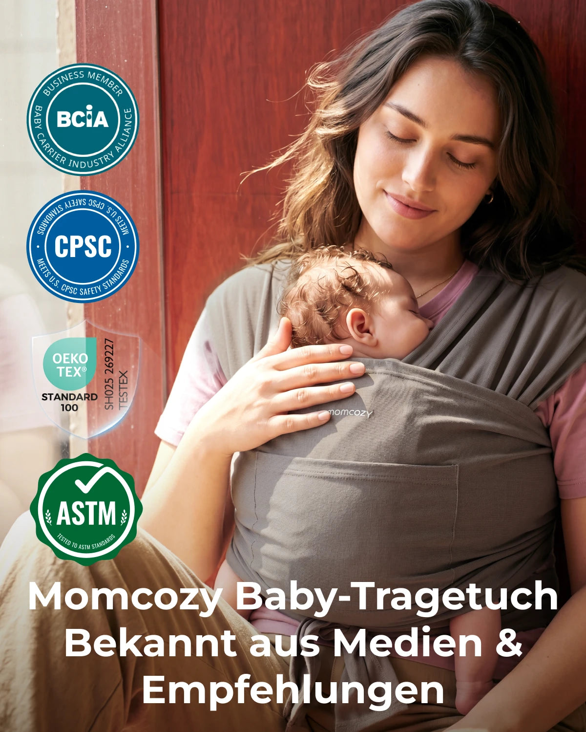 Einfach freihändig zu tragen - Babytragetuch