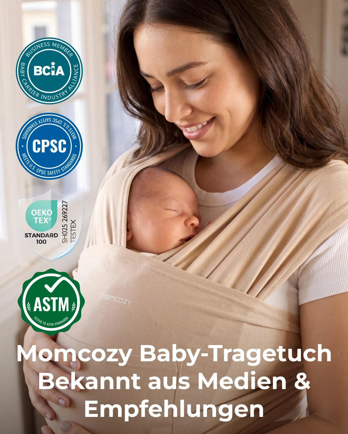 Einfach freihändig zu tragen - Babytragetuch