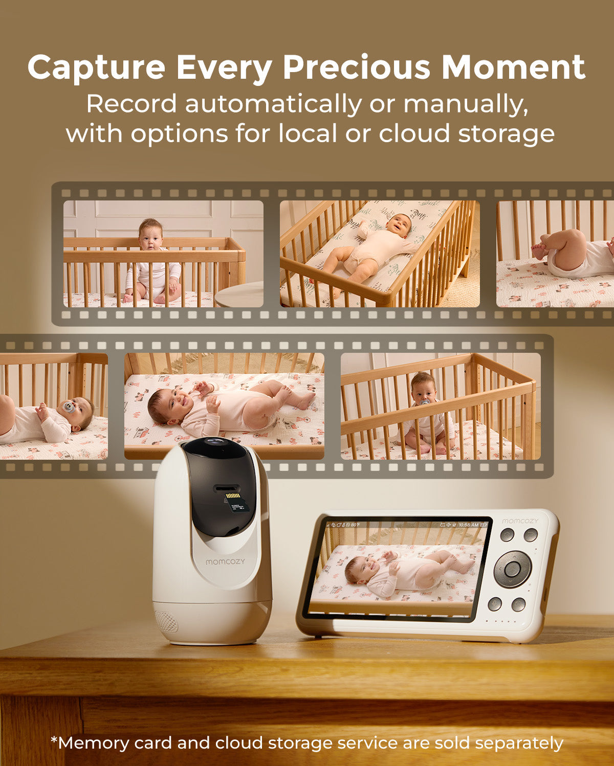 Momcozy BM04 zeichnet automatisch oder manuell auf, lokal oder in der Cloud