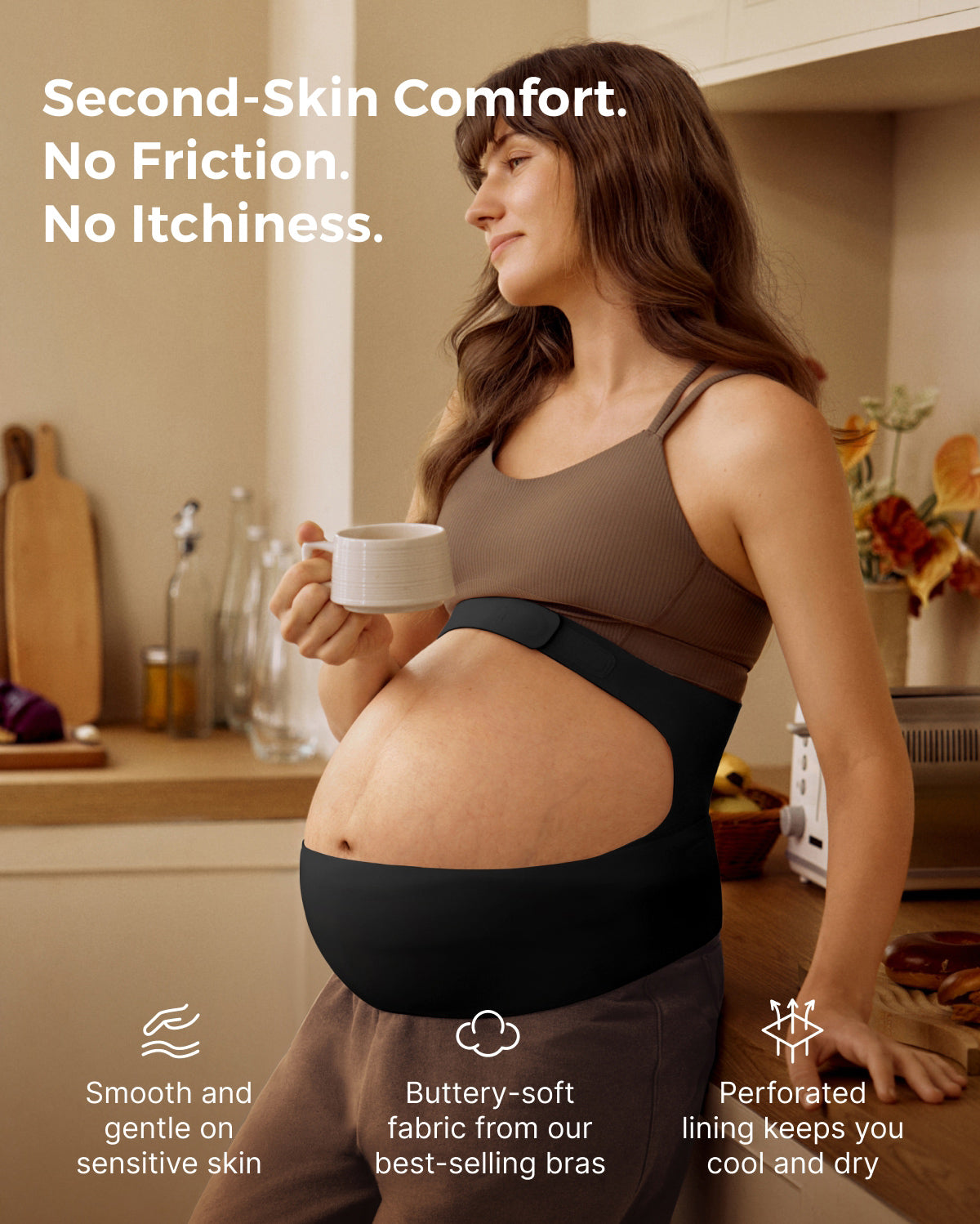 Schwangerschafts-Komfort-Bundle: Ergonest-Bauchband und ultraweicher nahtloser Still-BH YN21