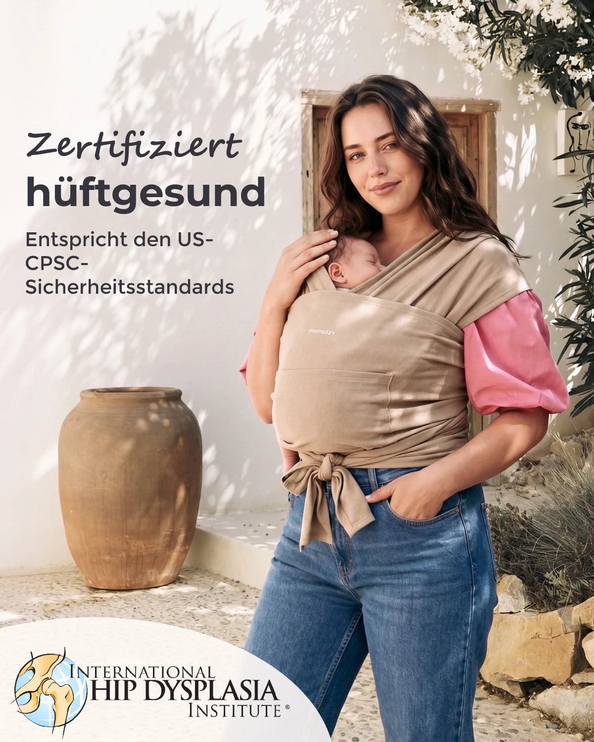 Einfach freihändig zu tragen - Babytragetuch