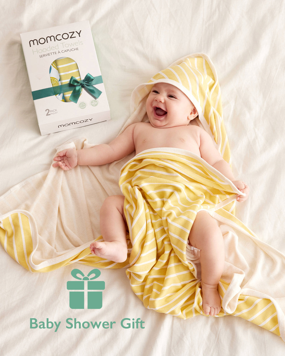 MOMCOZY BABY HOODED TELETEL FÜR NEUBORN DUUBE - 2 Zählung (Packung von 1)