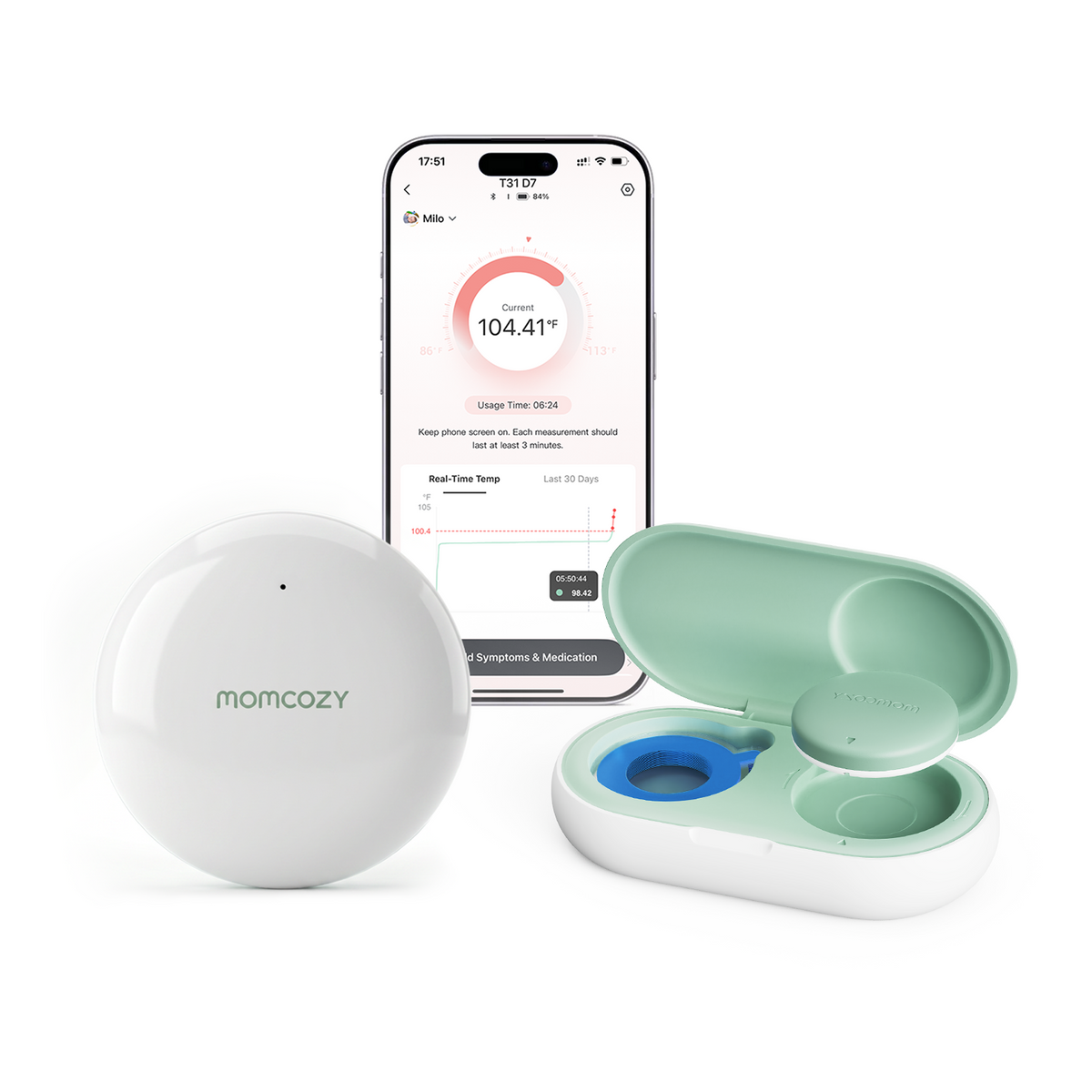 Momcozy Intelligentes Babythermometer & Signalverstärker-Set