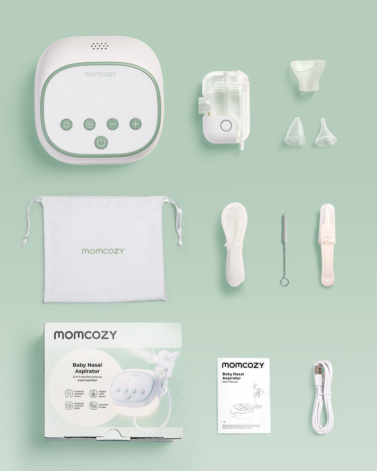Momcozy BreezyClear Pro™ 2-in-1 Elektrischer Nasensauger mit Sprüh- und Saugfunktion