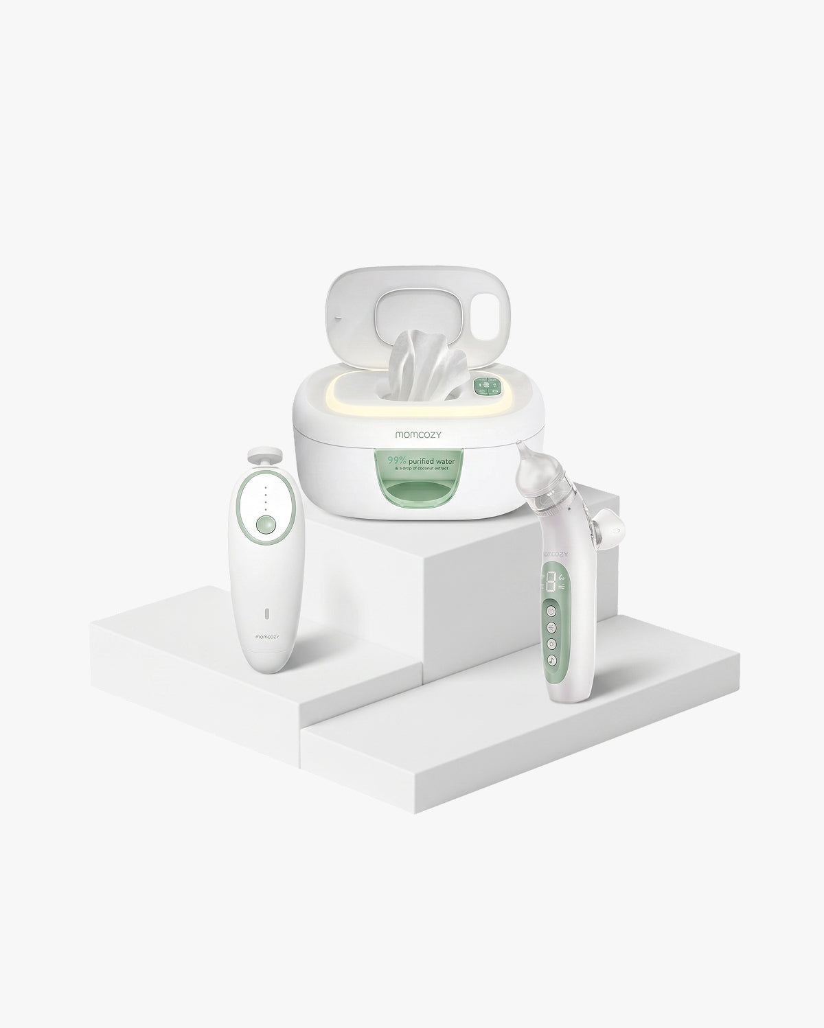 Elektrische Nasensauger, elektrische Babynagelfeile und Babyfeuchttücherwärmer