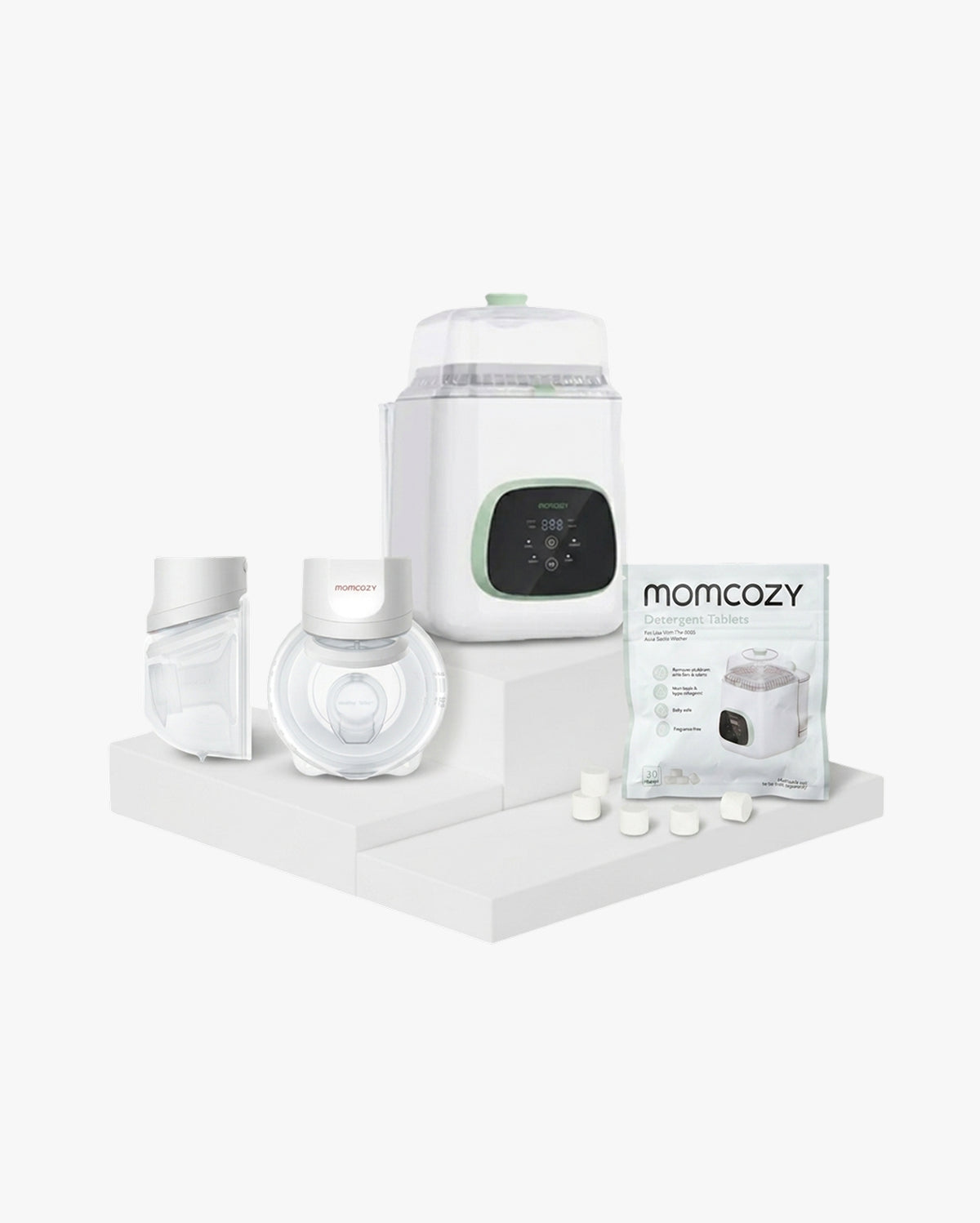 S12 Pro Quick Milchpumpe, Flaschenreiniger und Reinigungsblock
