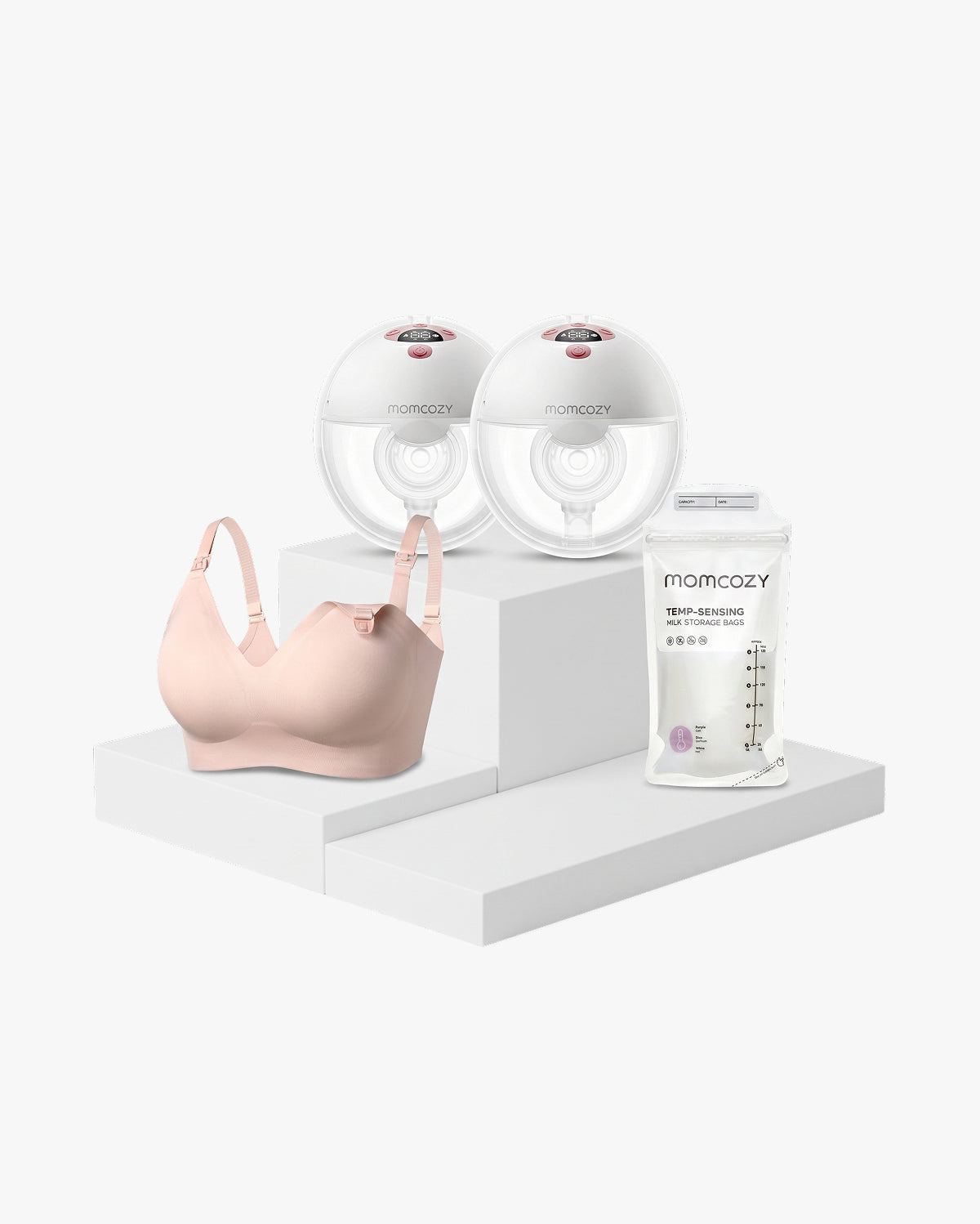 M5 Smart Milchpumpe, 120 Muttermilchbeutel und Still-BH YN21