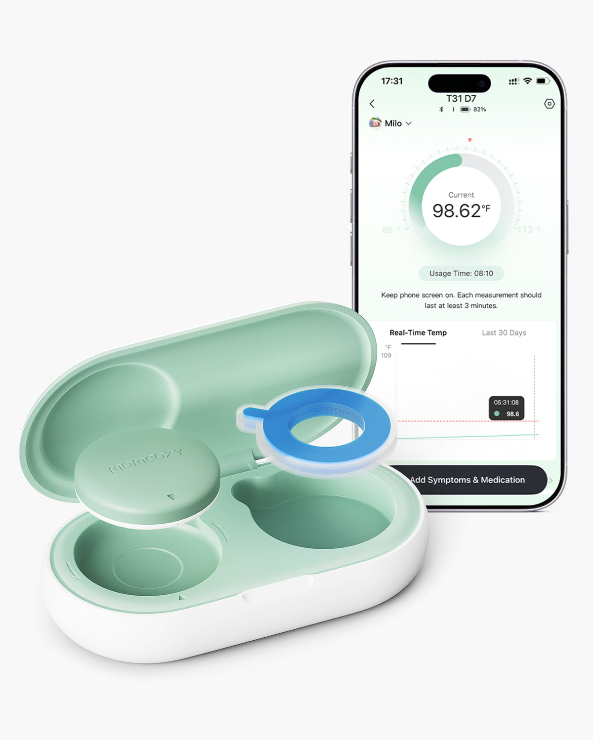 Momcozy Smartes Babythermometer – Medizinische Genauigkeit & Echtzeit-Überwachung per App