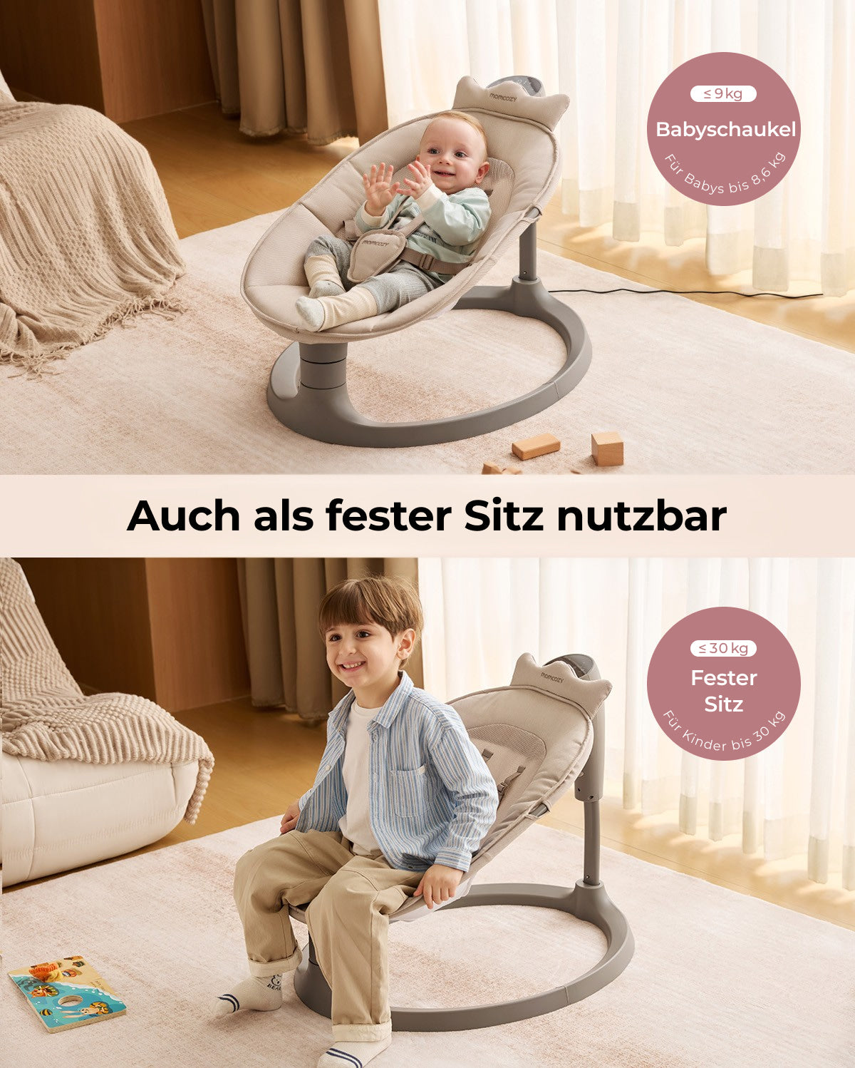 Momcozy 2-in-1 elektrische Babyschaukel