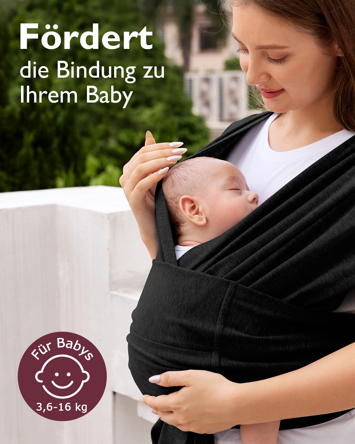 Einfach freihändig zu tragen - Babytragetuch