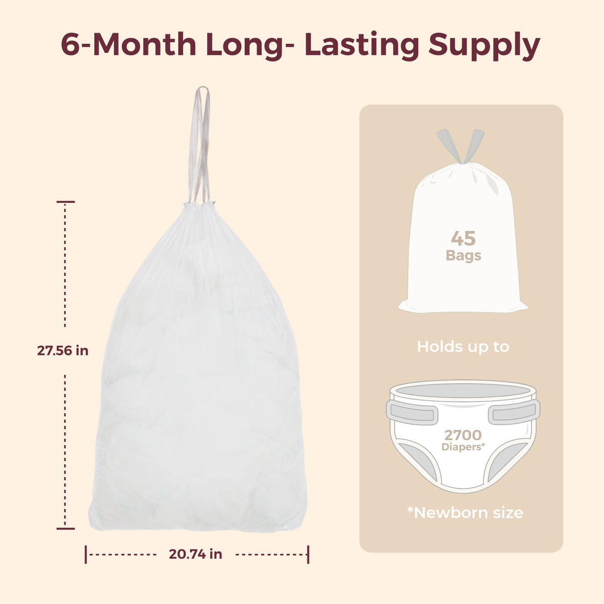 Drawstring Trash Bags for Diaper Pail