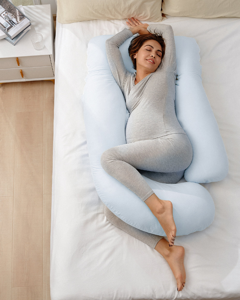 Huggable – U-förmiges Baumwoll-Schwangerschaftskissen