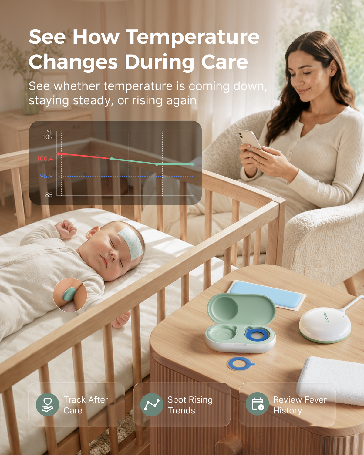 Momcozy Intelligentes Babythermometer & Signalverstärker-Set