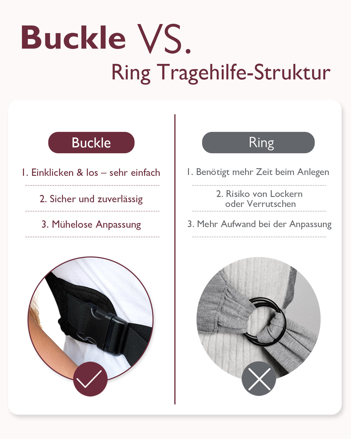 Einfach freihändig zu tragen - Babytragetuch