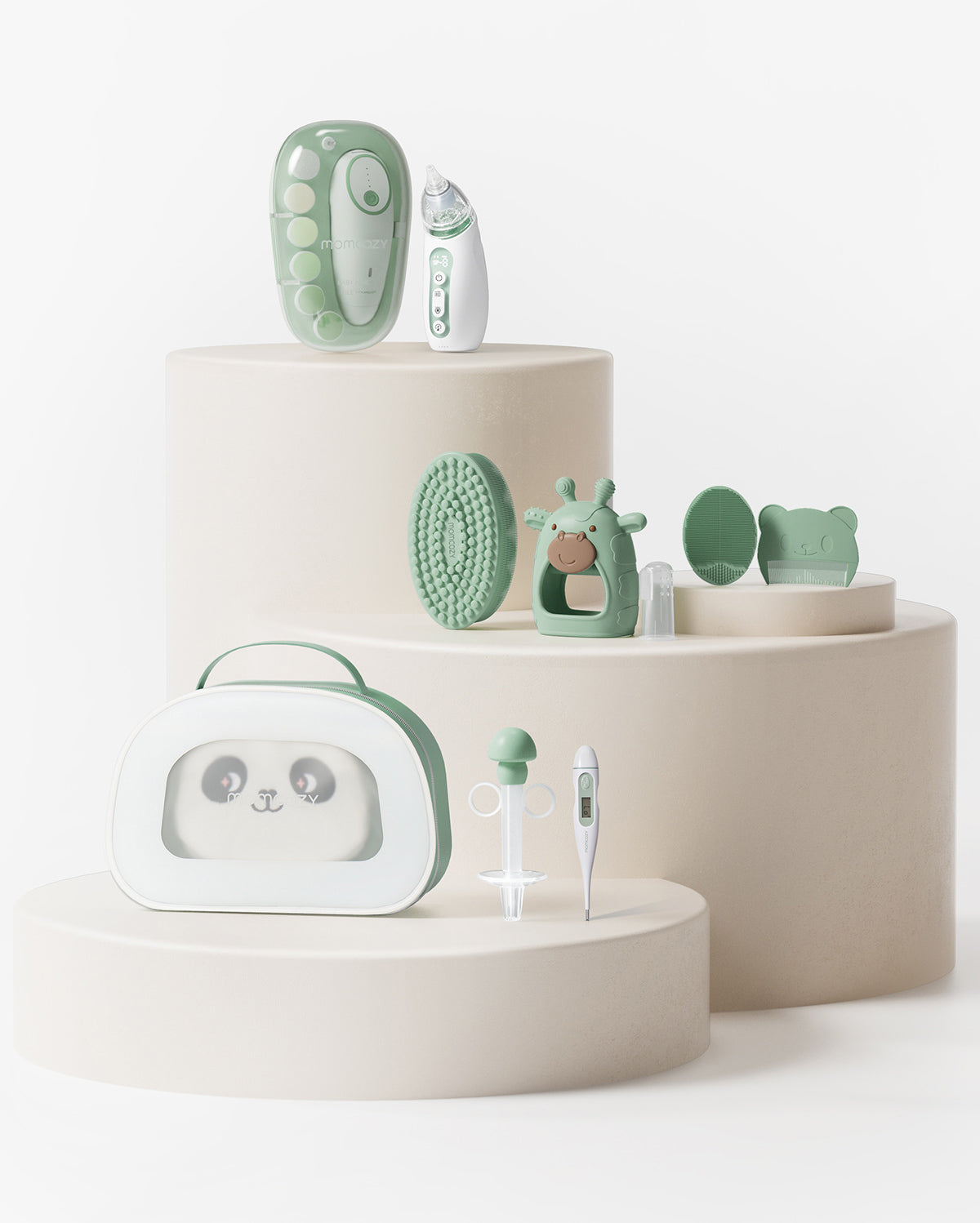 Momcozy All-in-1 Elite Babypflege-Set mit Nagelfeile, Nasensauger, Bürste und Etui