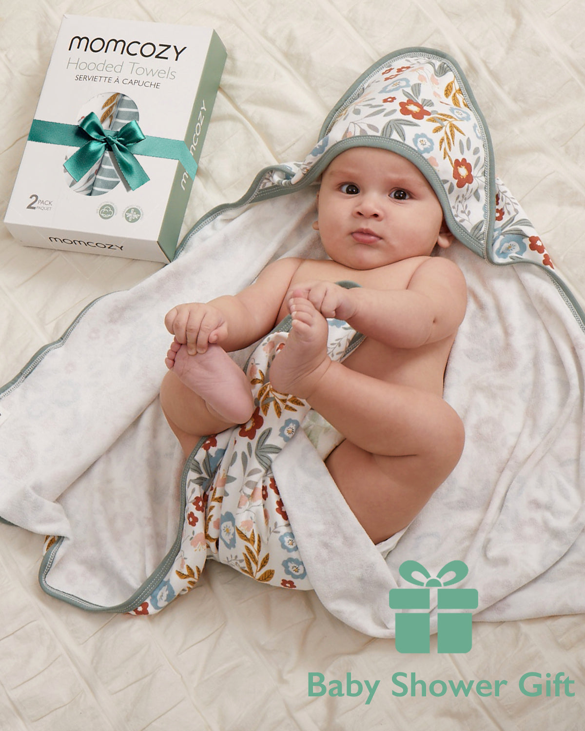 MOMCOZY BABY HOODED TELETEL FÜR NEUBORN DUUBE - 2 Zählung (Packung von 1)