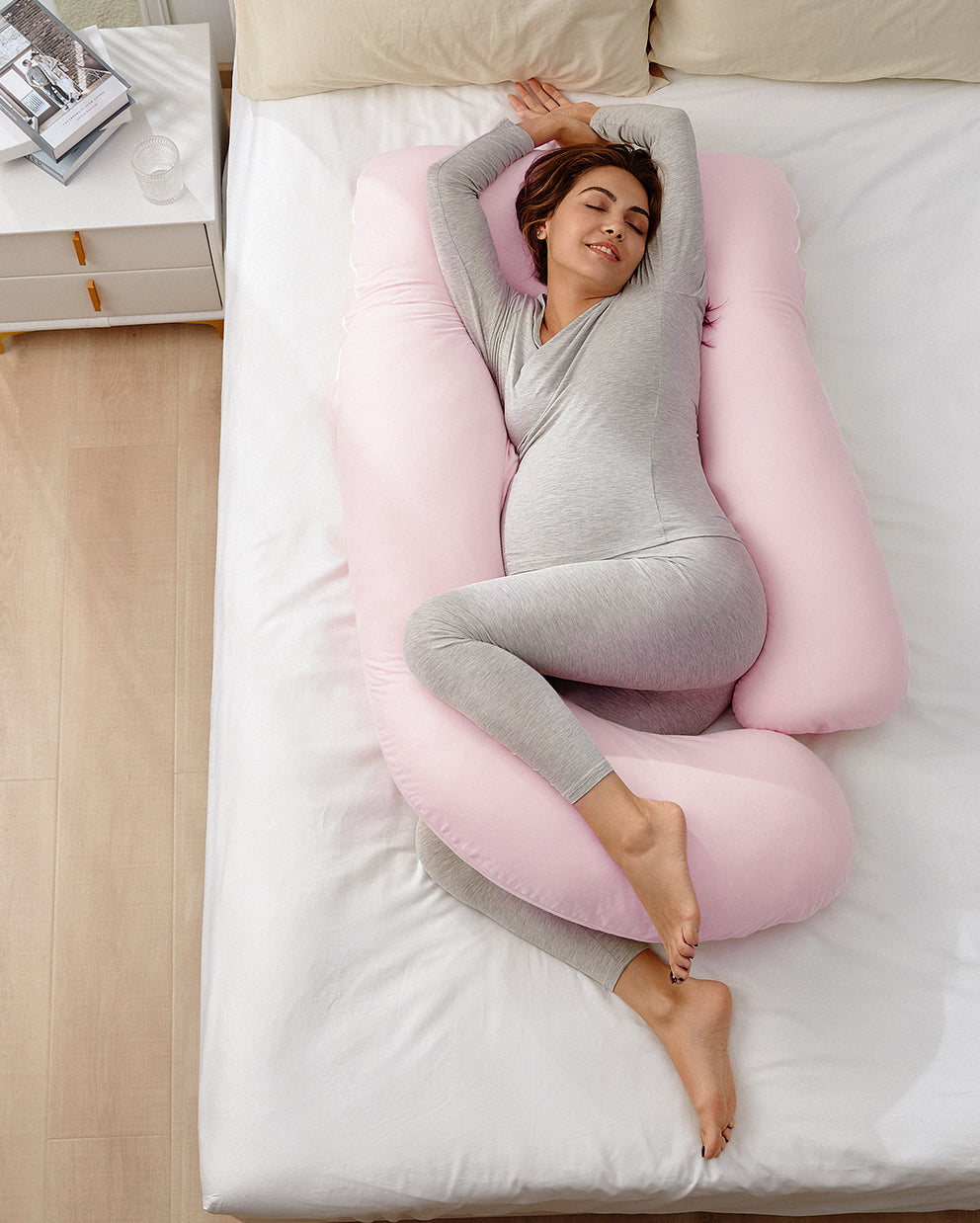 Huggable – U-förmiges Baumwoll-Schwangerschaftskissen