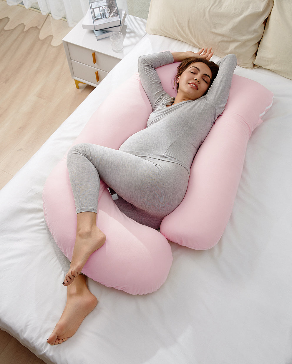 Huggable – U-förmiges Baumwoll-Schwangerschaftskissen