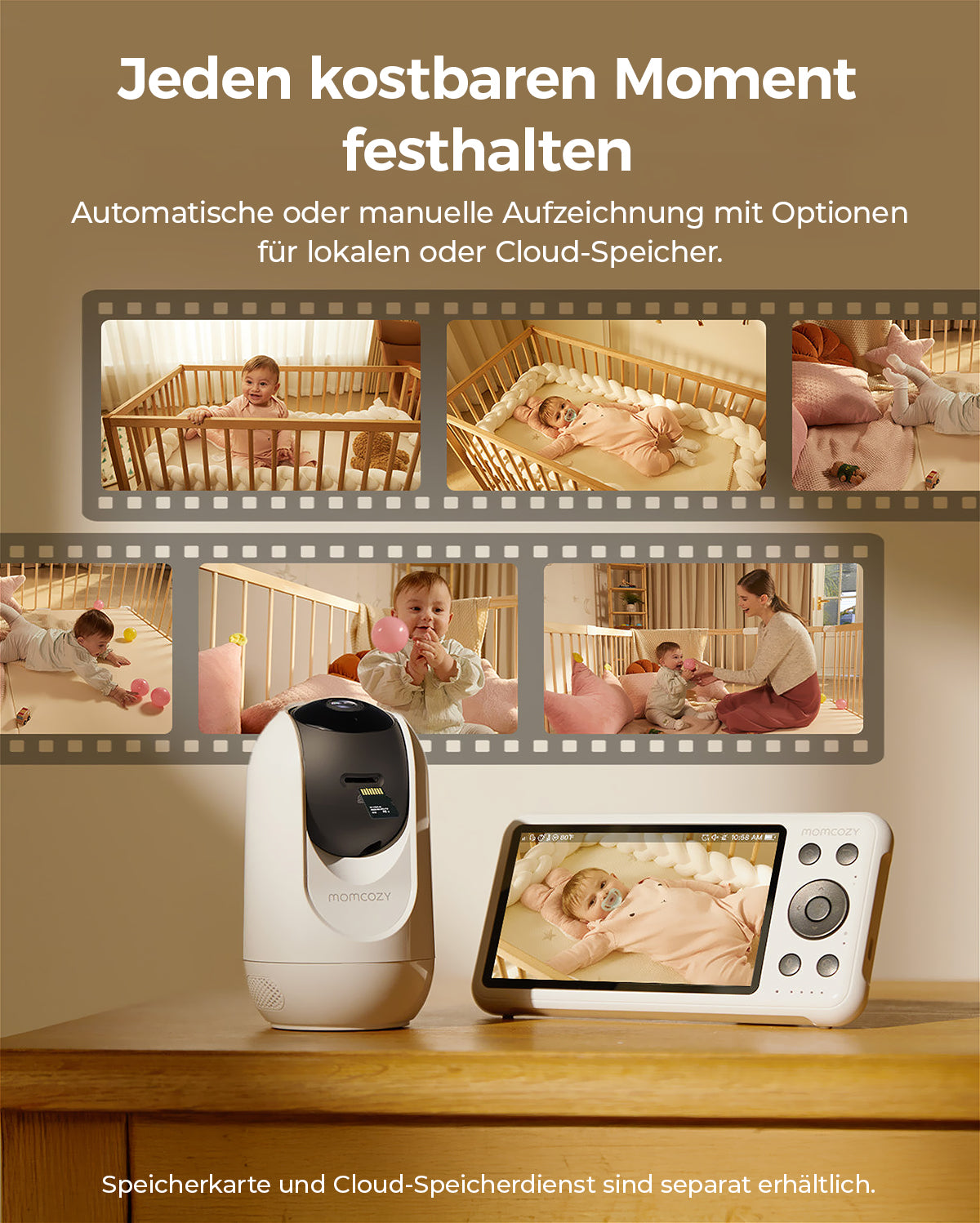 Momcozy 5-Zoll Dual-Mode Intelligentes Babyphone mit 2 Kameras - BM04