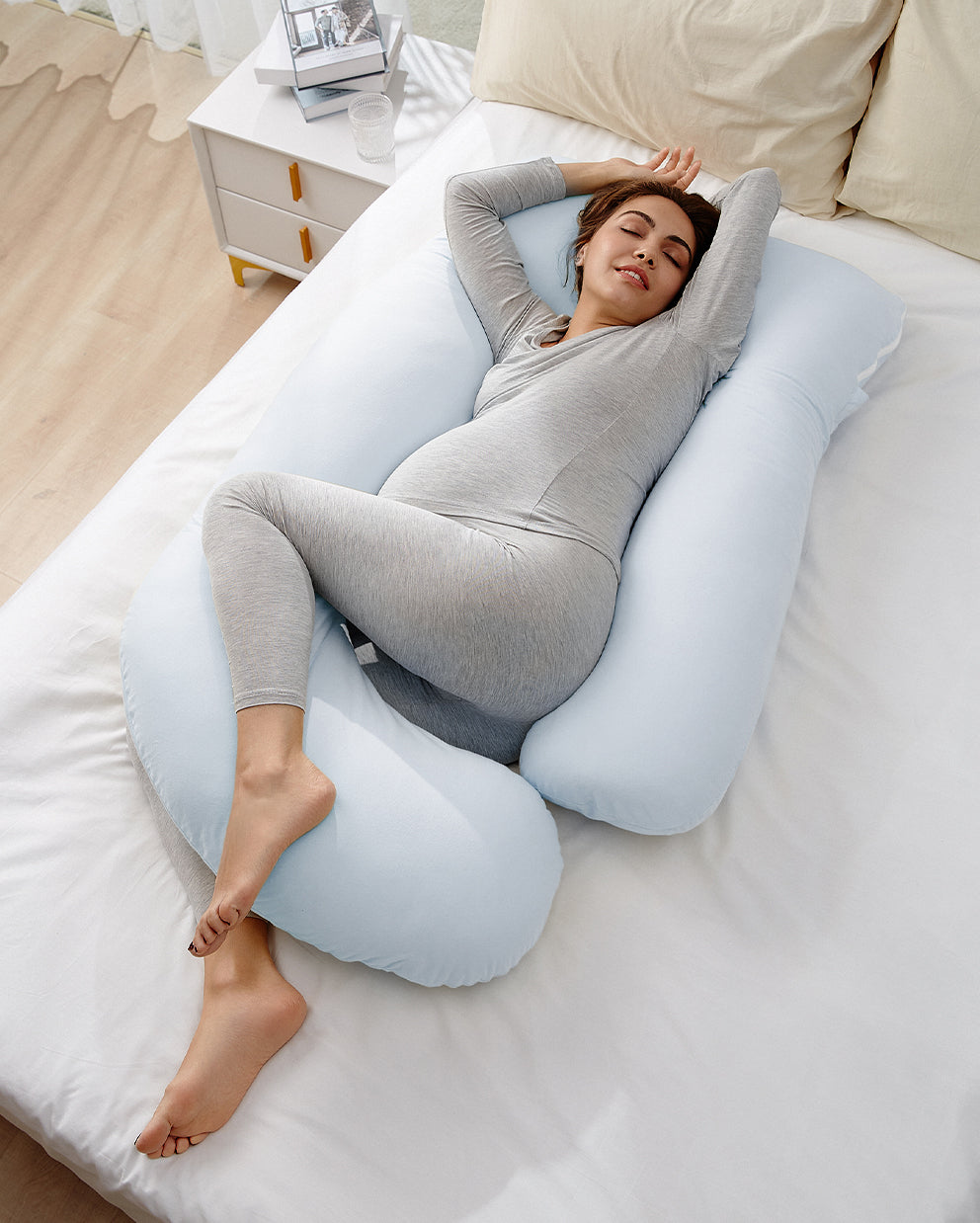 Huggable – U-förmiges Baumwoll-Schwangerschaftskissen