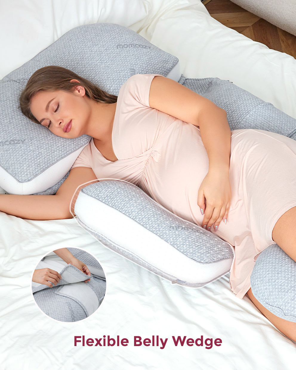 Original abnehmbar G -förmige Pro -Schwangerschaftskissen mit flexibles Bauchkeilkissen