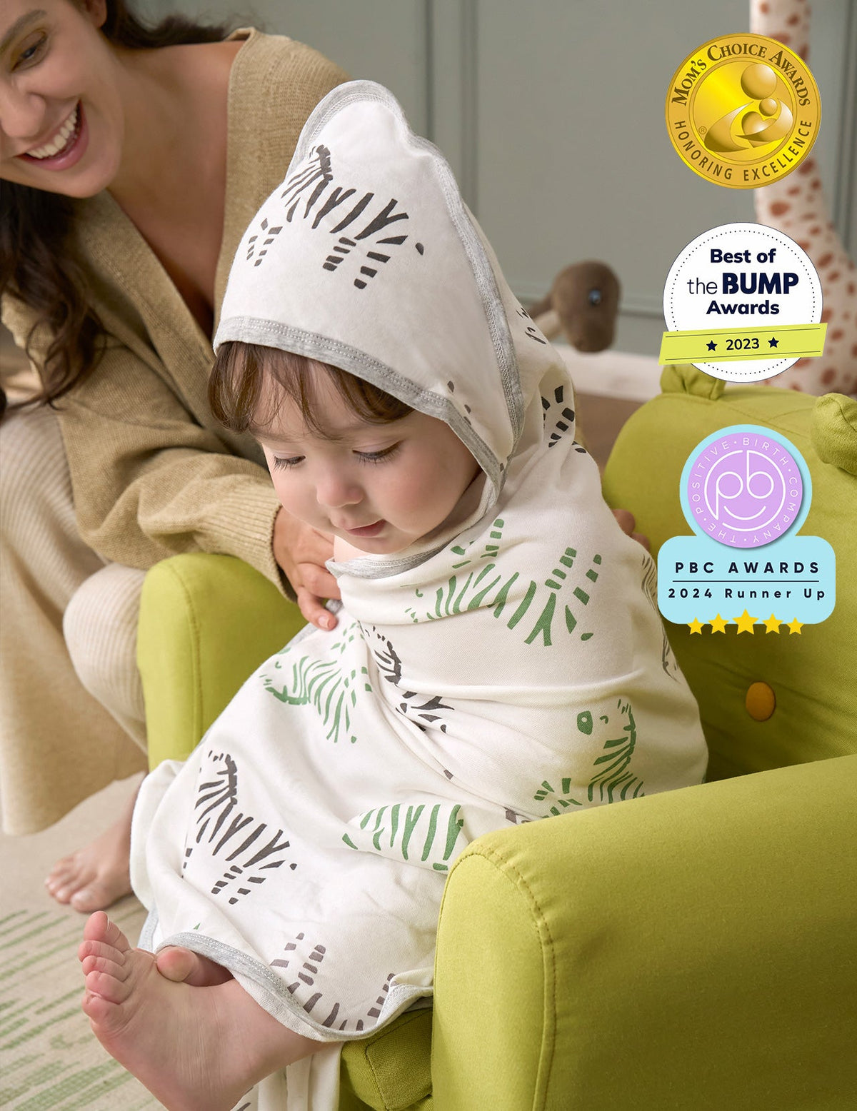 MOMCOZY BABY HOODED TELETEL FÜR NEUBORN DUUBE - 2 Zählung (Packung von 1)