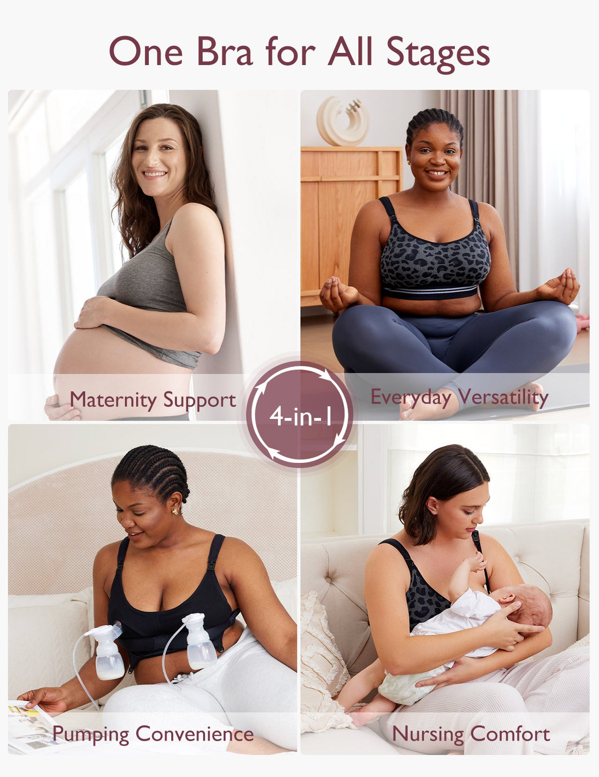 Ultraweicher, nahtloser Still-BH YN21 & DEX 4-in-1 Freihändiger Abpump-BH Bundle
