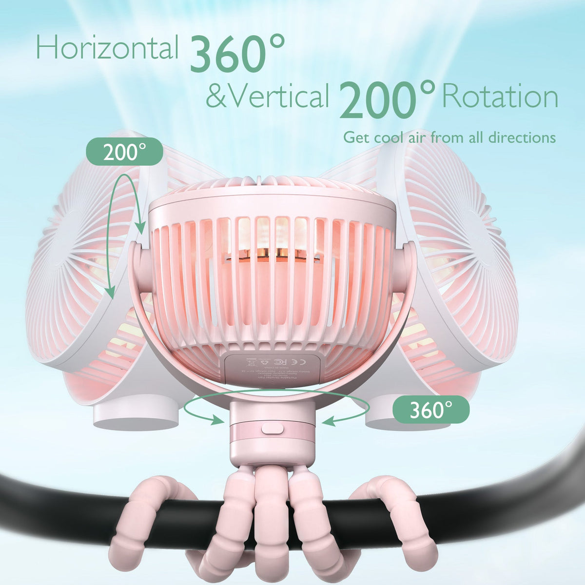 Wiederaufladbarer USB-Handventilator für die Reise