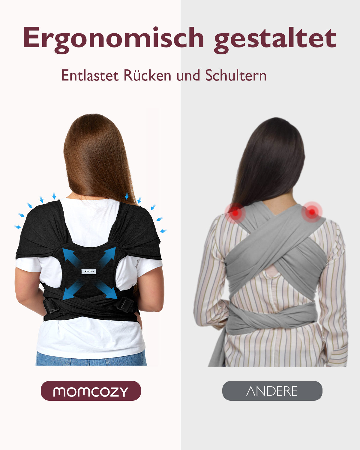 Einfach freihändig zu tragen - Babytragetuch