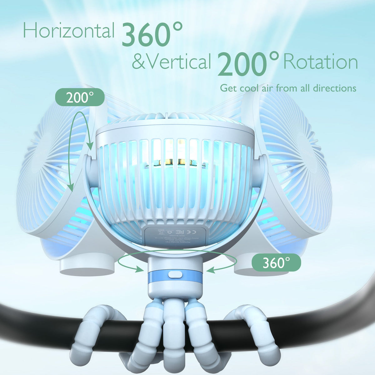 Wiederaufladbarer USB-Handventilator für die Reise