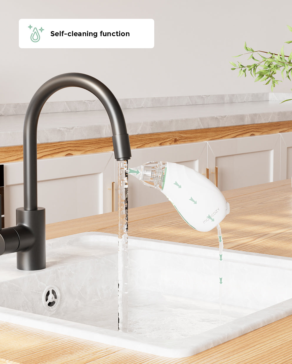 Momcozy Nasensauger mit Selbstreinigungsfunktion, unter fließendem Wasser abspülbar