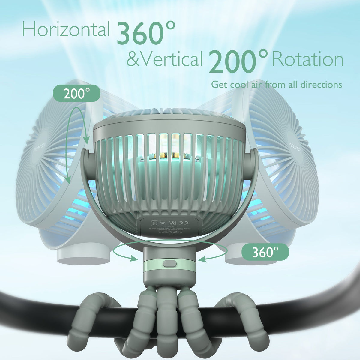 Wiederaufladbarer USB-Handventilator für die Reise