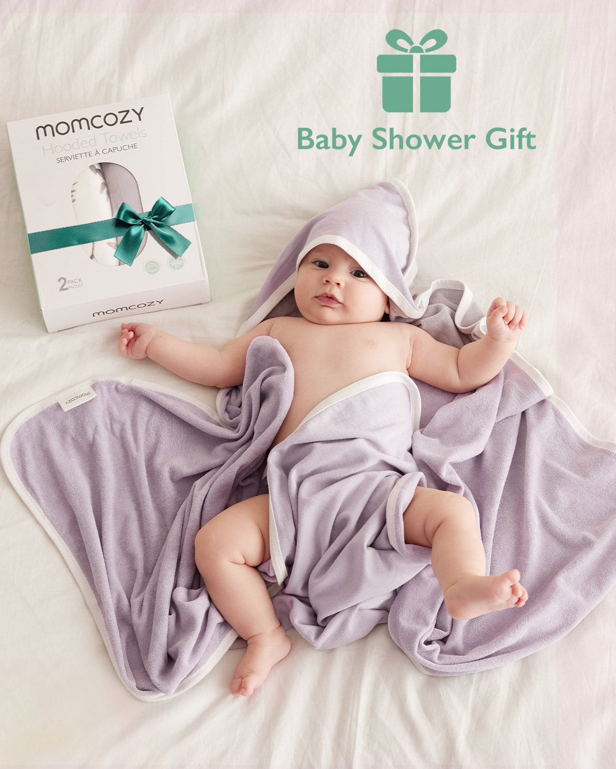 MOMCOZY BABY HOODED TELETEL FÜR NEUBORN DUUBE - 2 Zählung (Packung von 1)
