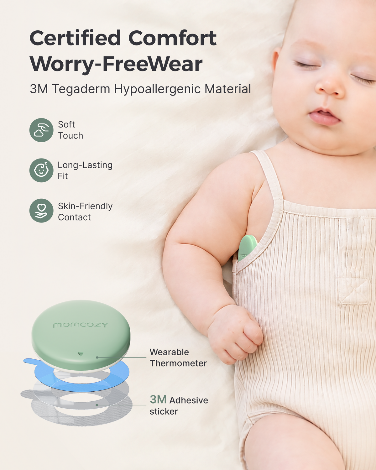 Momcozy Intelligentes Babythermometer & Signalverstärker-Set