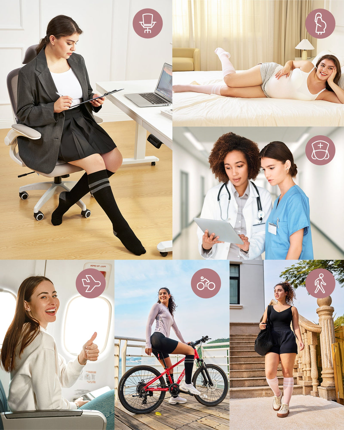 Momcozy Kompressionssocken für Schwangere, 2er Pack 15-20 mmHg