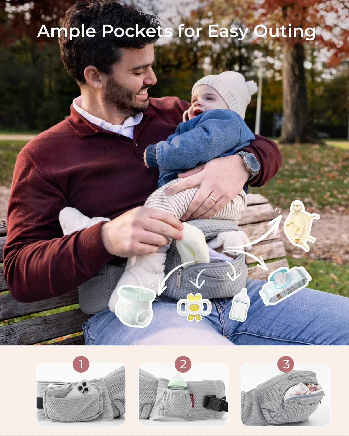 Momcozy Move2Fit Hüftsitztrage