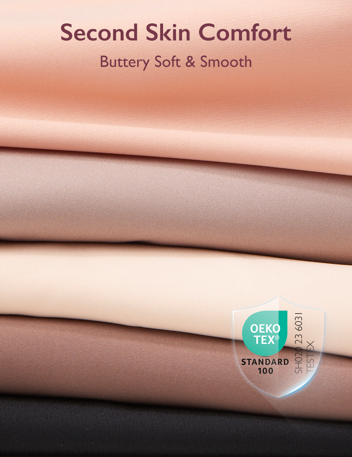 Jelly Strip Seamless Nursing Bra YN46 fabrics: OEKO-TEX certified, buttery soft skin tones, 'Second Skin Comfort.'