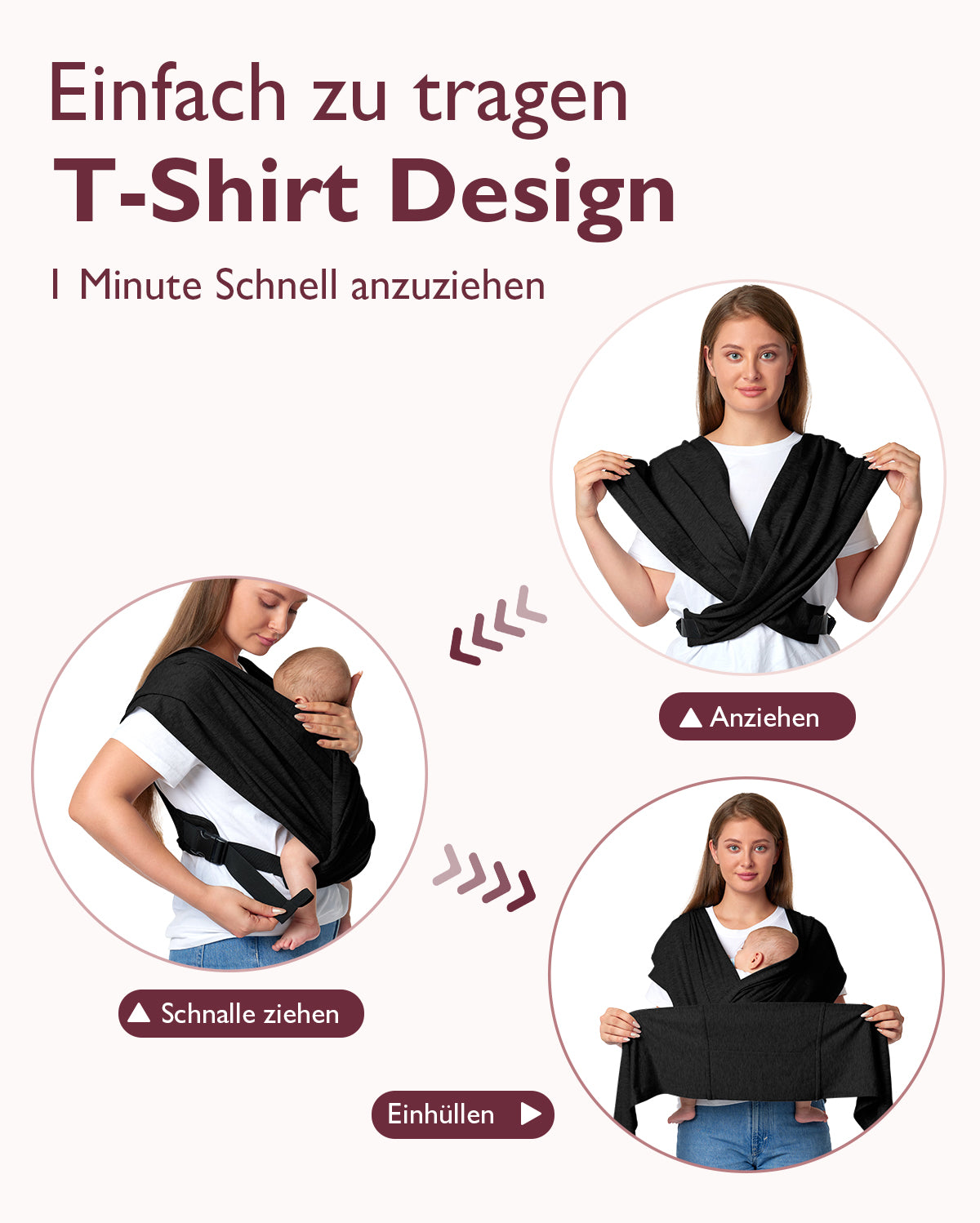 Einfach freihändig zu tragen - Babytragetuch