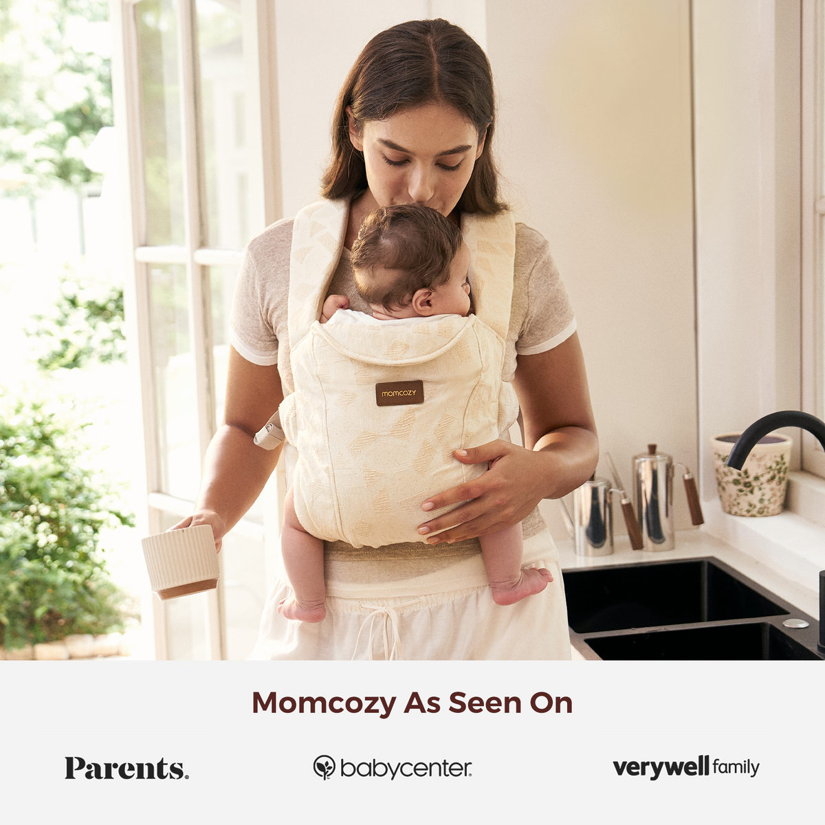 Momcozy WeeSnug Babytrage für Neugeborene (0 - 12M)