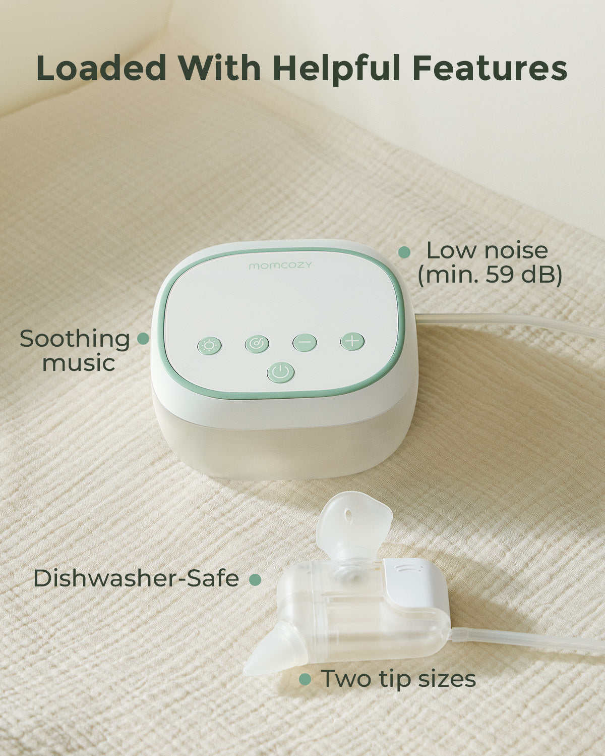 Momcozy BreezyClear Pro™ 2-in-1 Elektrischer Nasensauger mit Sprüh- und Saugfunktion