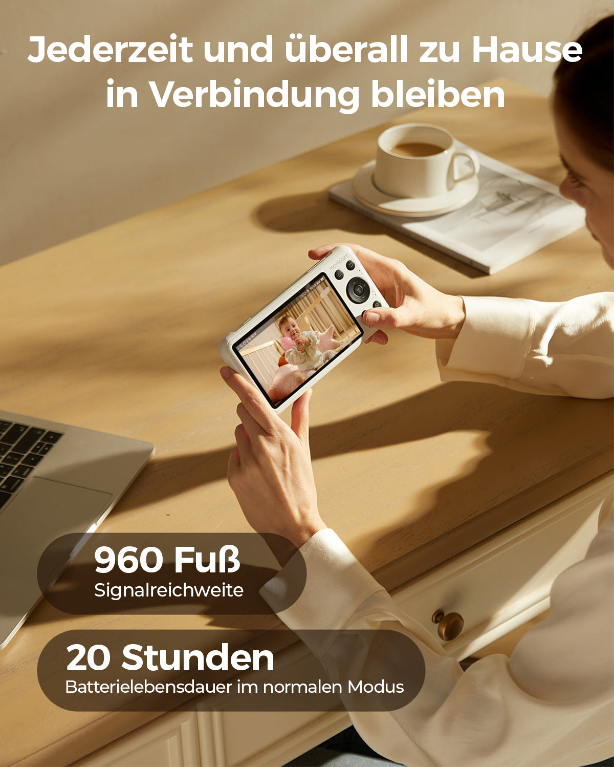 Momcozy 5-Zoll Dual-Mode Intelligentes Babyphone mit 2 Kameras - BM04