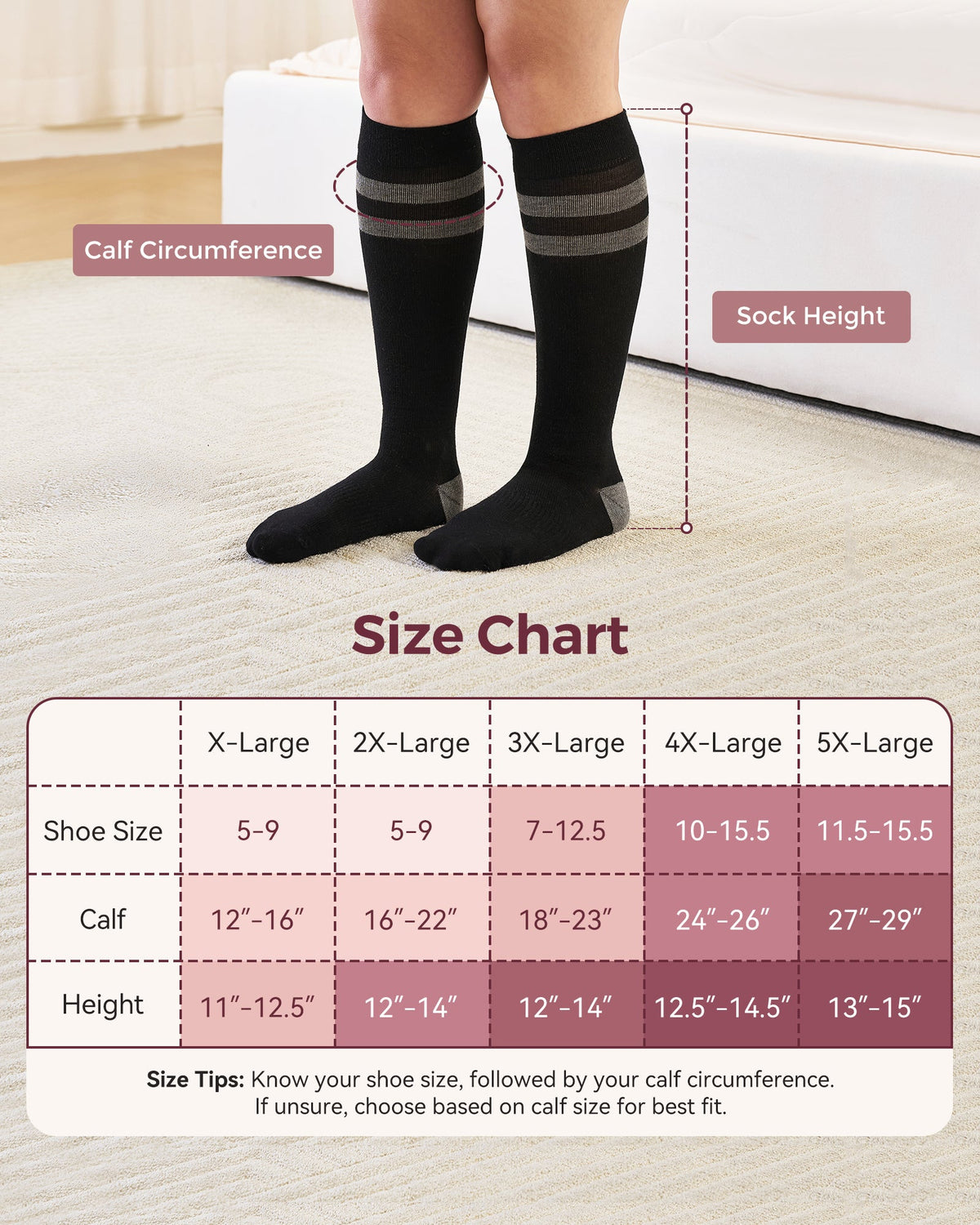 Momcozy Kompressionssocken für Schwangere, 2er Pack 15-20 mmHg