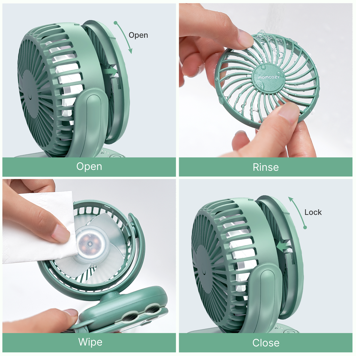 Momcozy Clip-On 4-Gang Kinderwagen-Ventilator