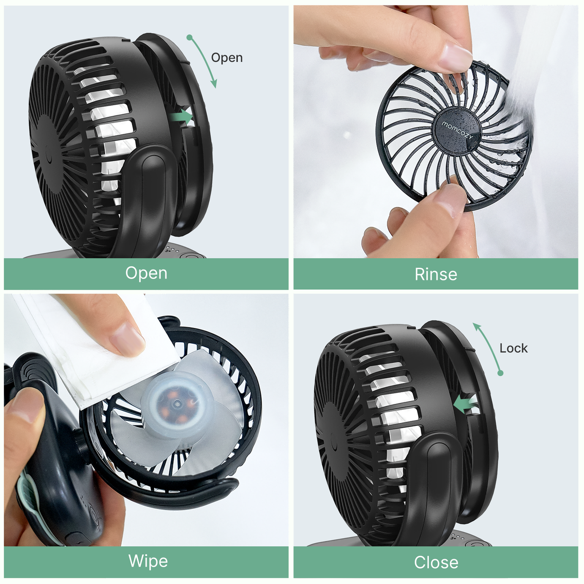 Momcozy Clip-On 4-Gang Kinderwagen-Ventilator