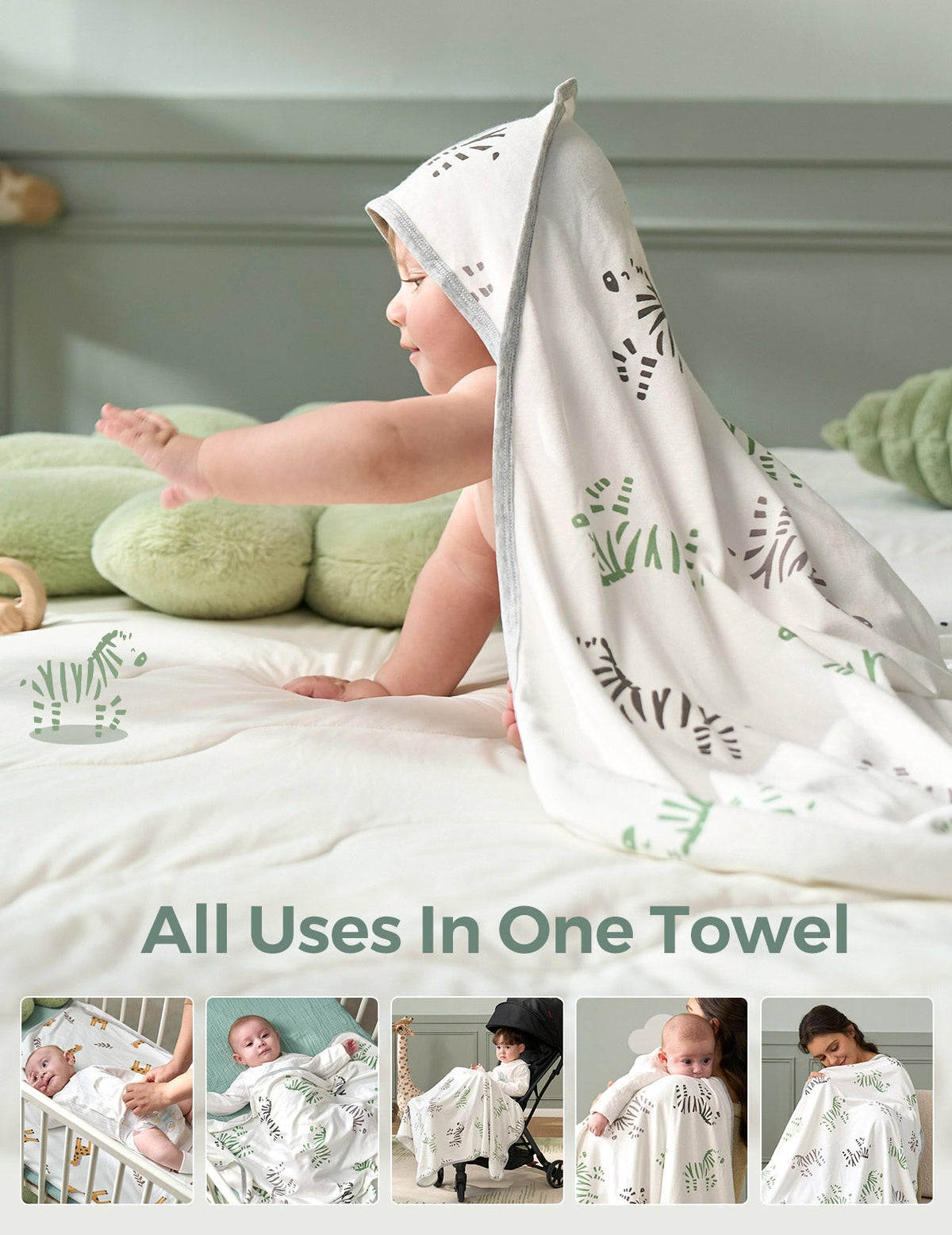 MOMCOZY BABY HOODED TELETEL FÜR NEUBORN DUUBE - 2 Zählung (Packung von 1)