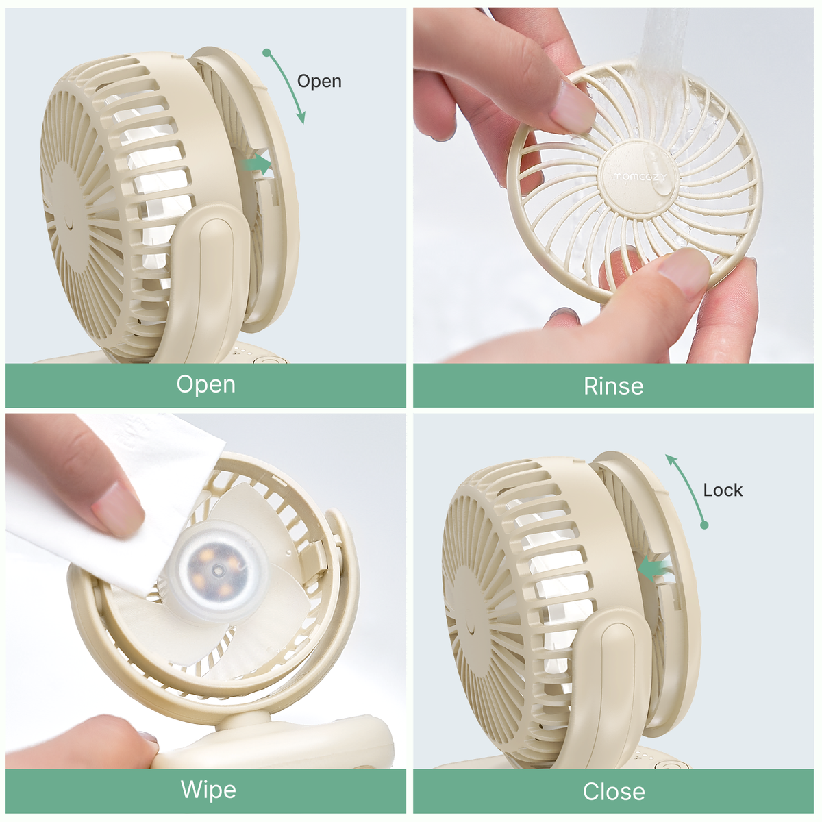 Momcozy Clip-On 4-Gang Kinderwagen-Ventilator