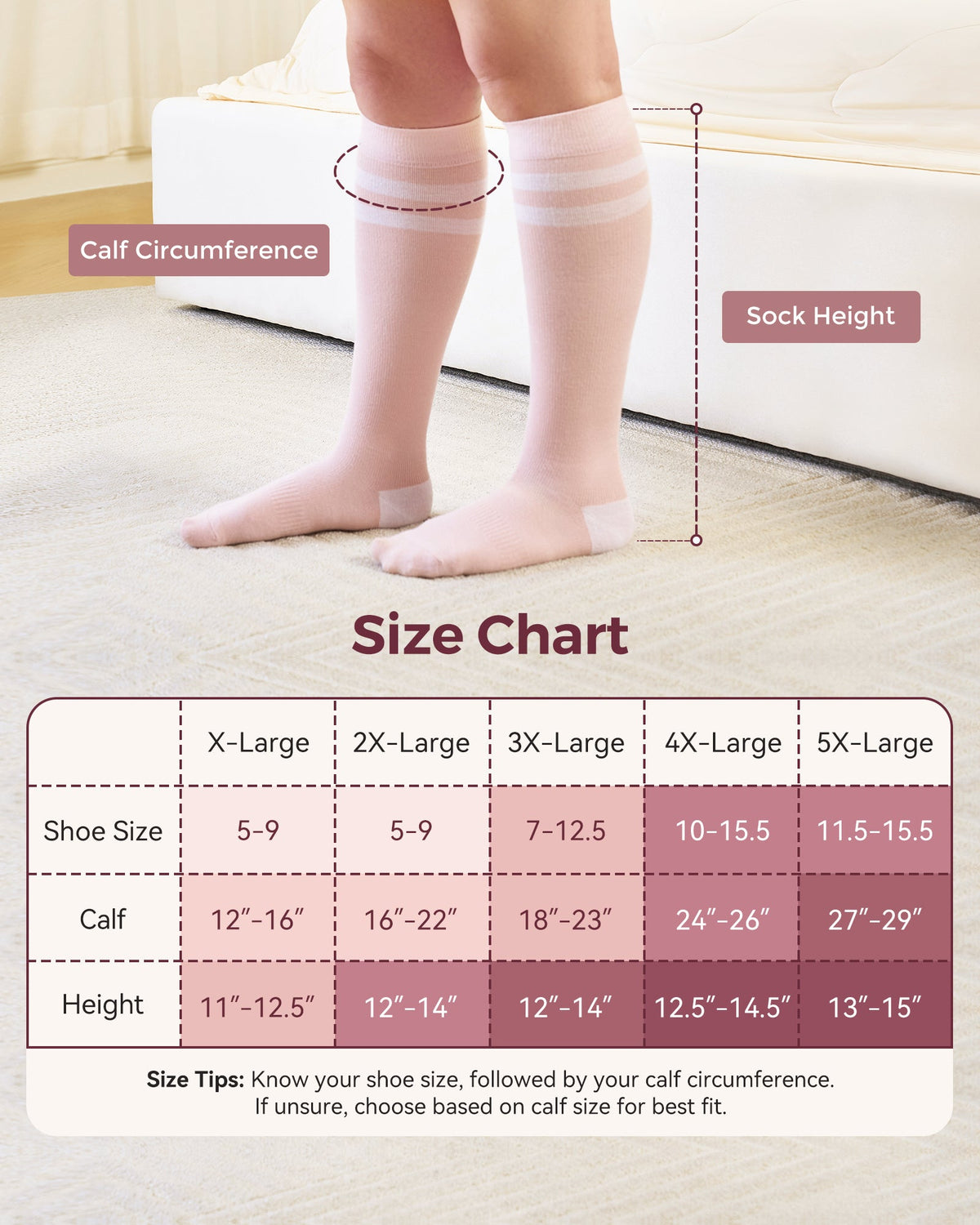Momcozy Kompressionssocken für Schwangere, 2er Pack 15-20 mmHg