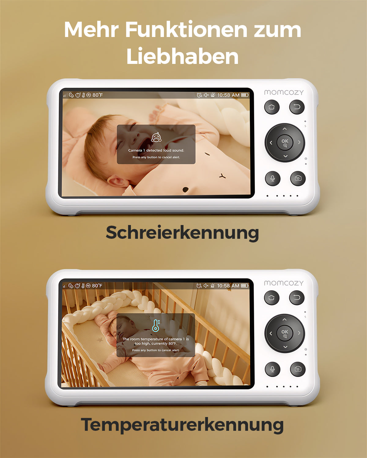 Momcozy 5-Zoll Dual-Mode Intelligentes Babyphone mit 2 Kameras - BM04